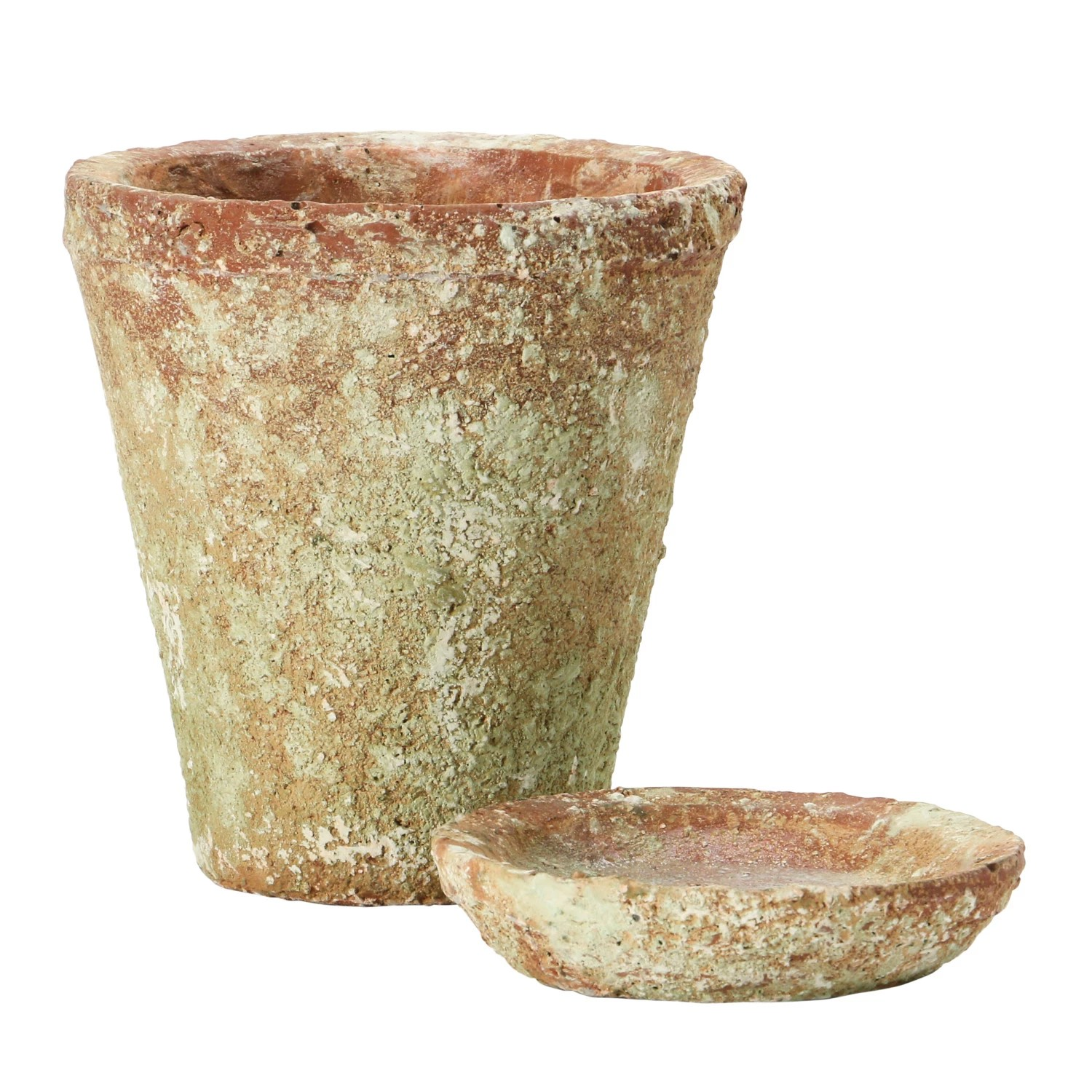 distressed cement planter - small