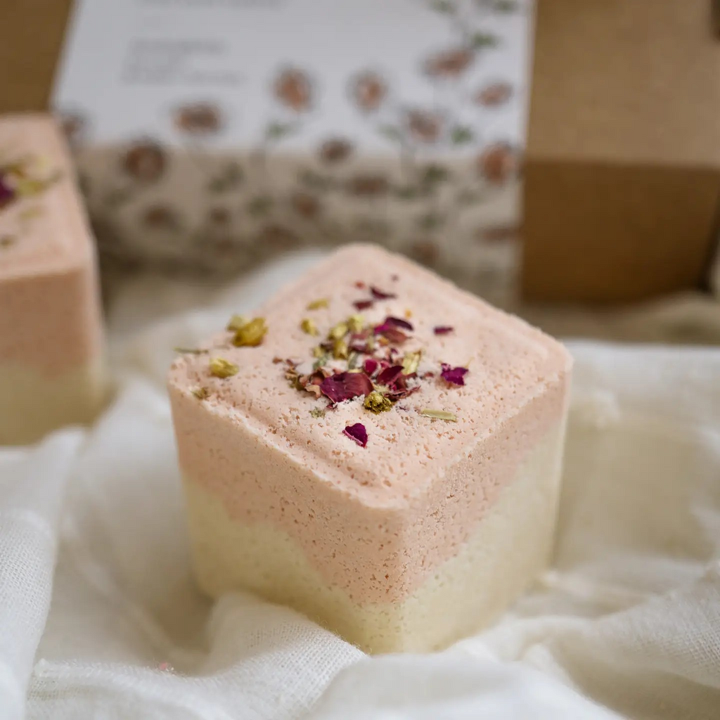 shower steamer + bath fizzy set - floral