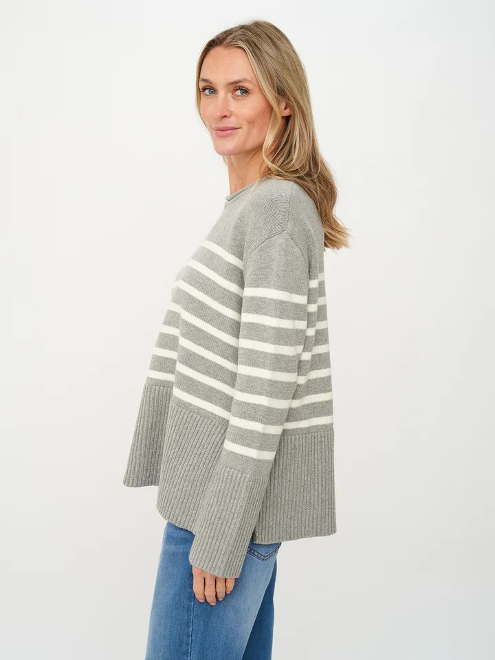 geralyn striped crew neck sweater