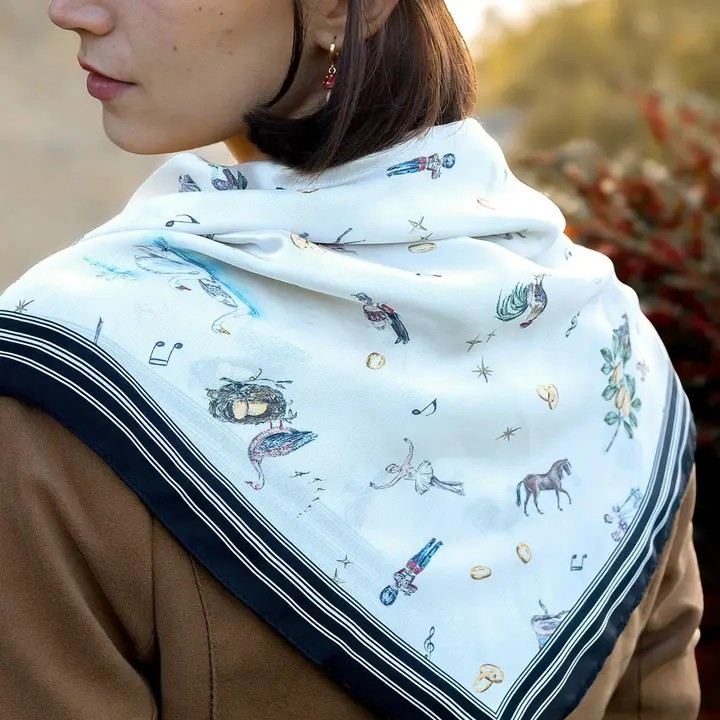 twelve days of christmas square scarf