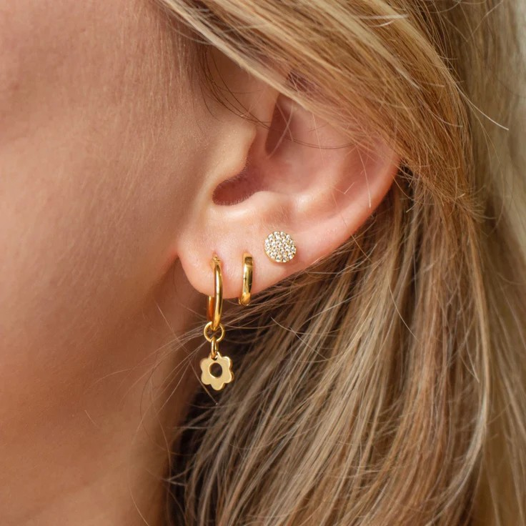 crystal juliet studs in gold