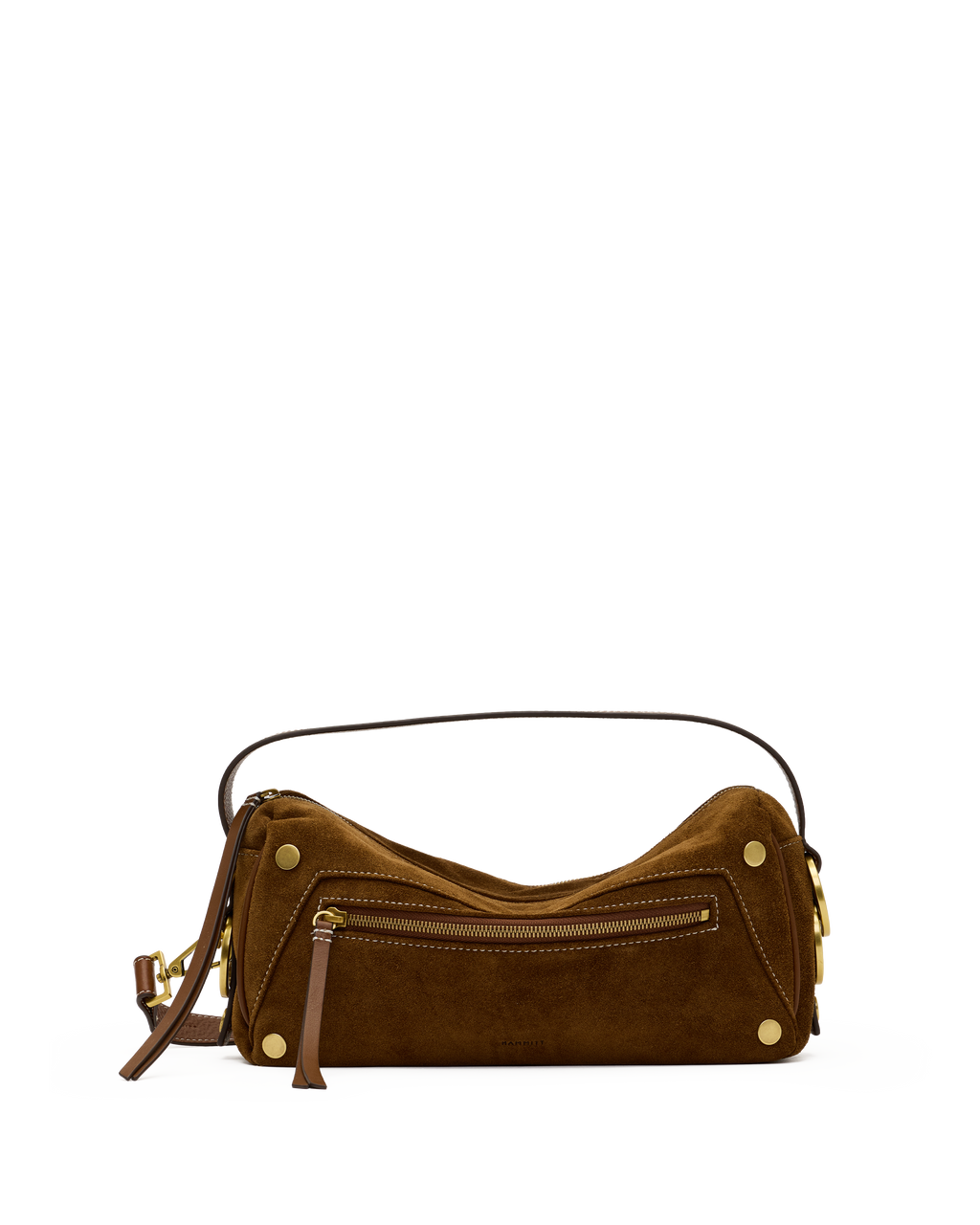 doxie medium in cinnamon suede & antique gold