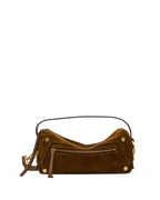 doxie medium in cinnamon suede & antique gold