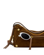 doxie medium in cinnamon suede & antique gold