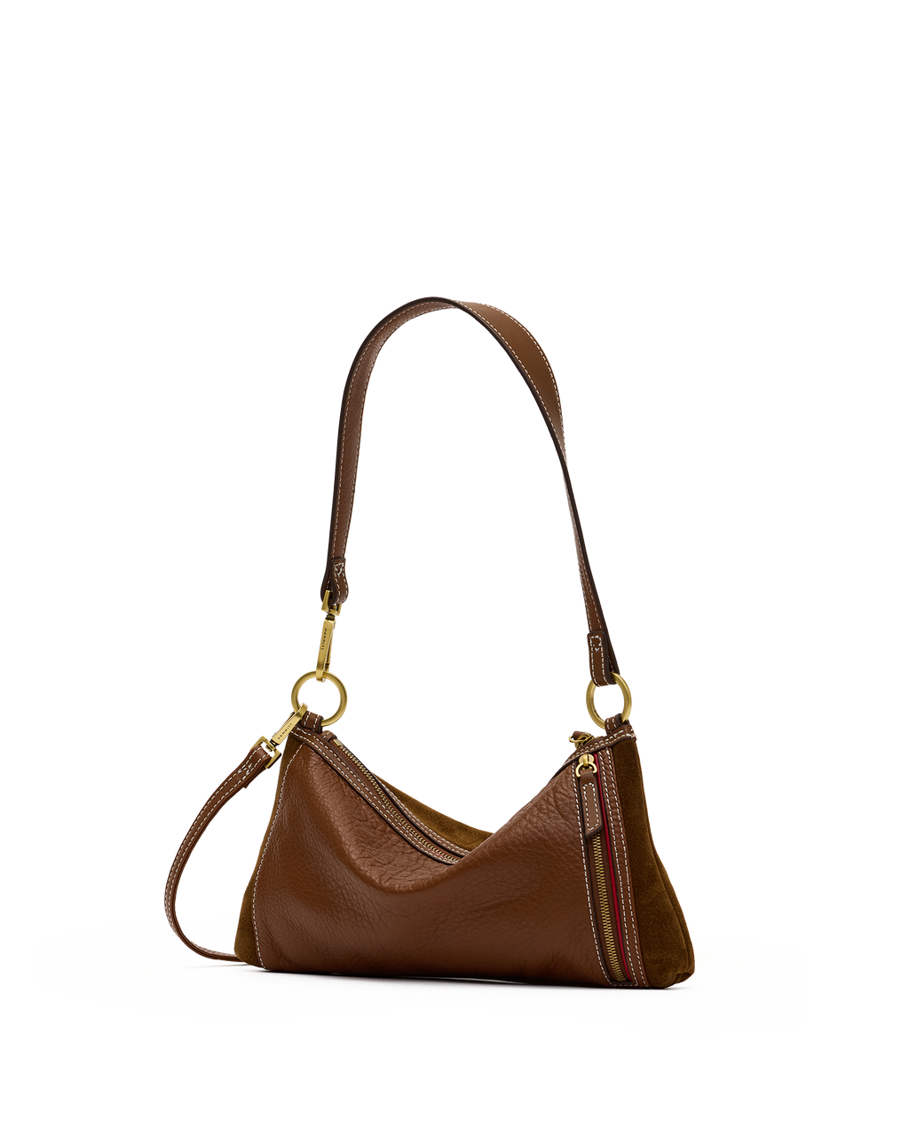 kyle small in cinnamon suede & antique gold