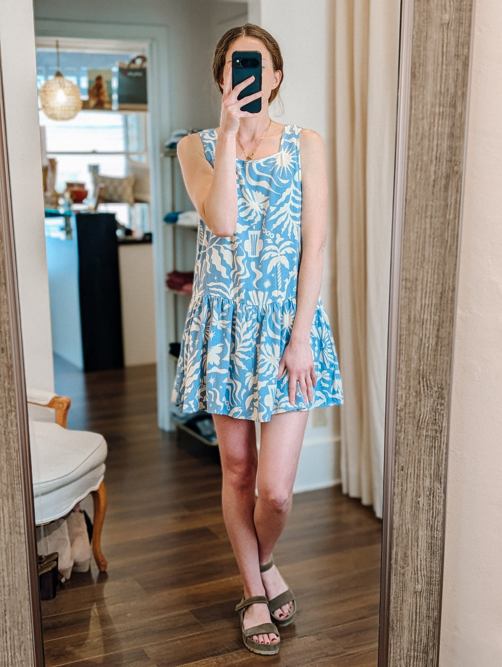 woven linen blend reversible play dress