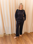 comfort zone black crop pant