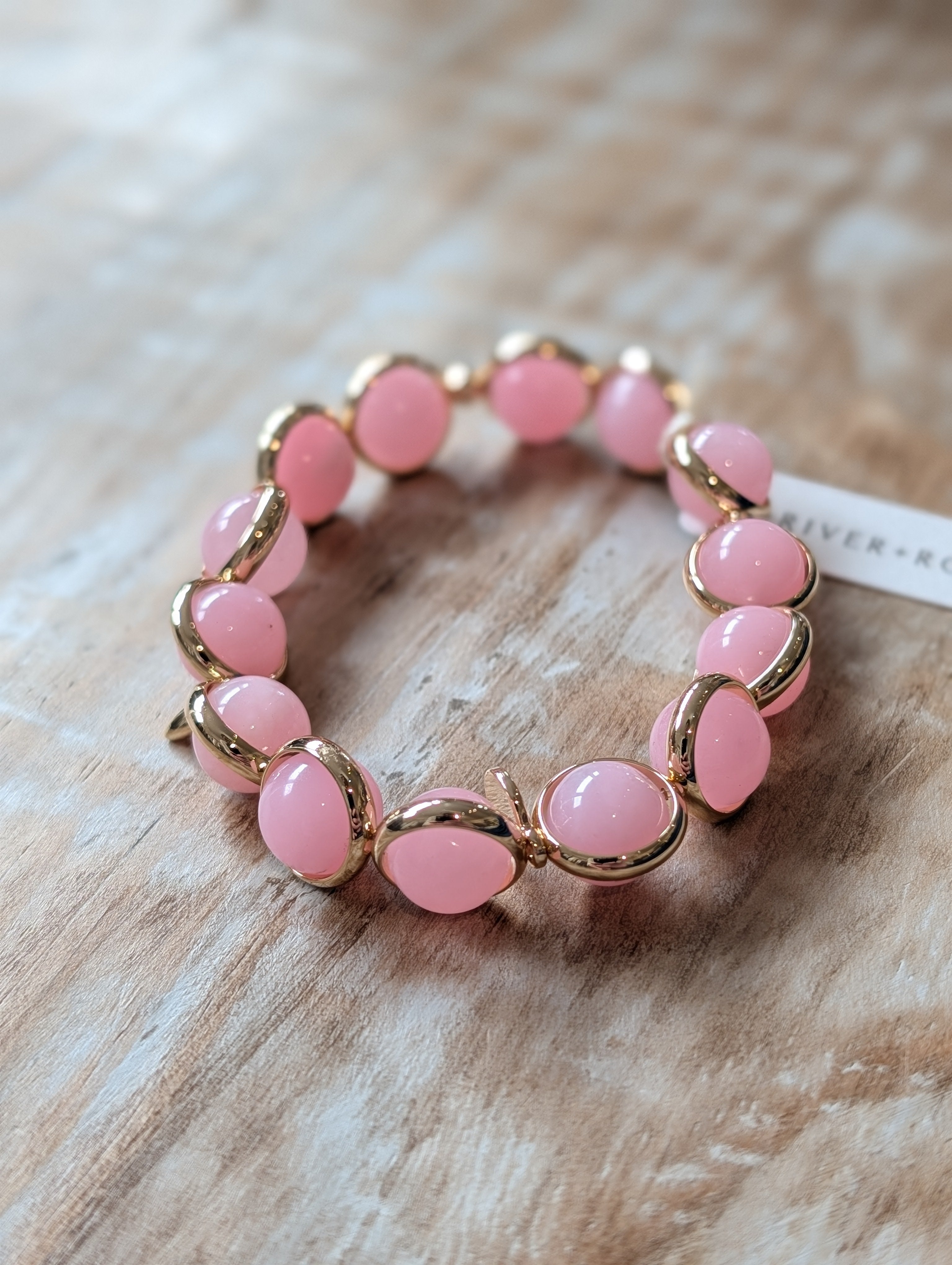 pink agate gemstone bracelet