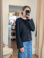 shaped cardi in black