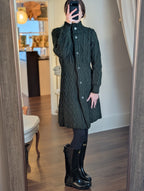 aran cable signature coat in army