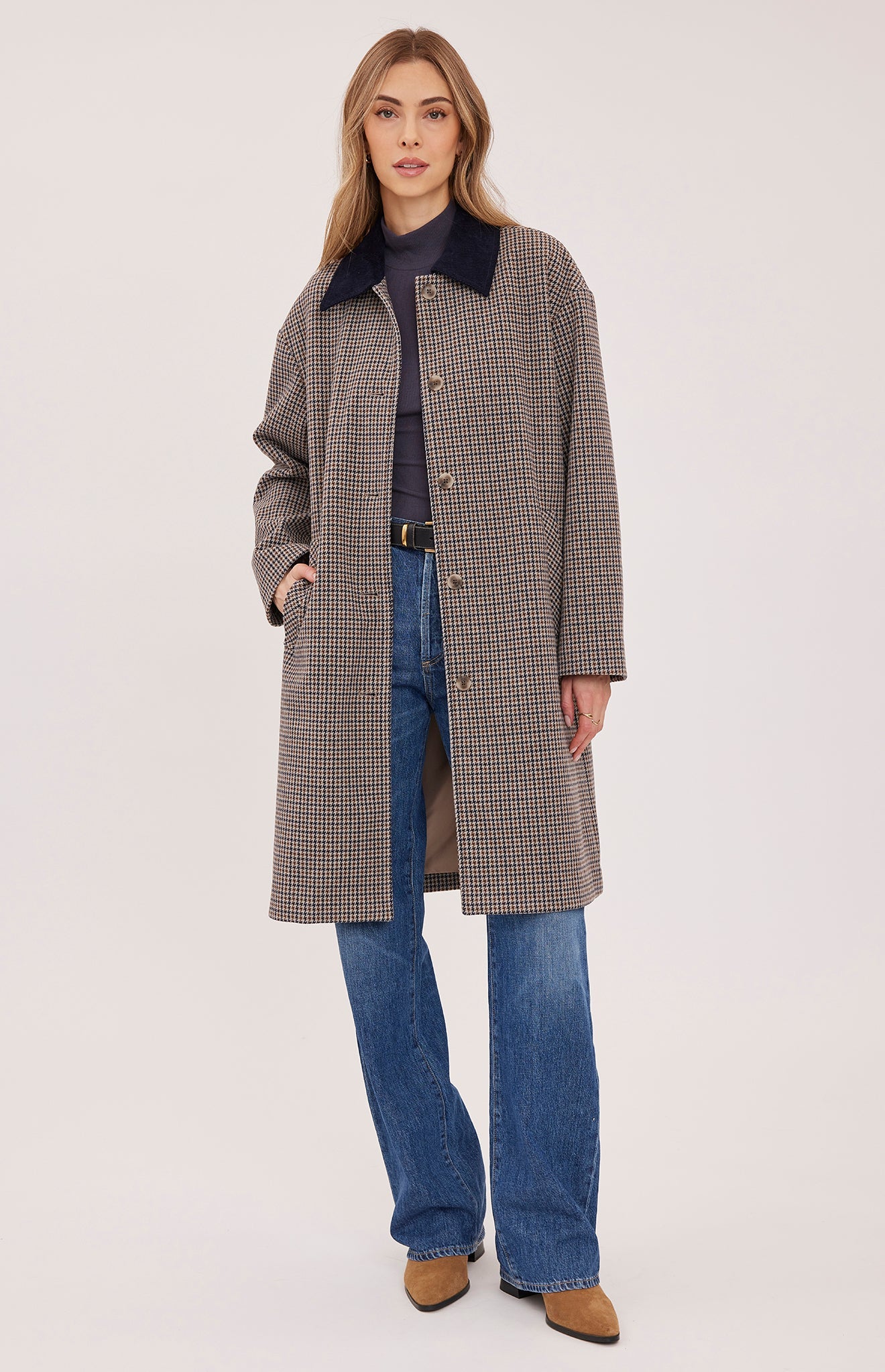millie tweed jacket in navy