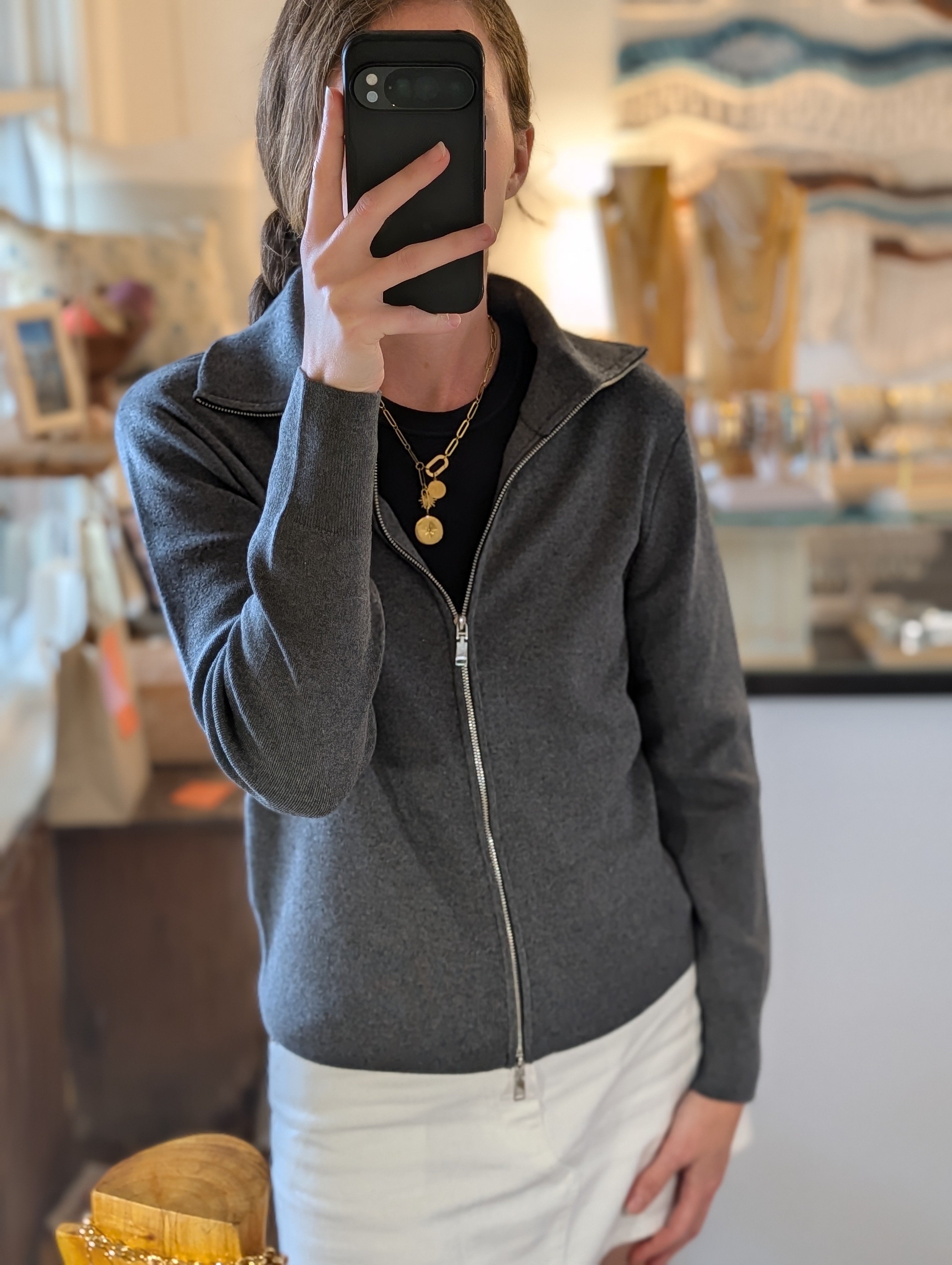 the kate zip up in heather