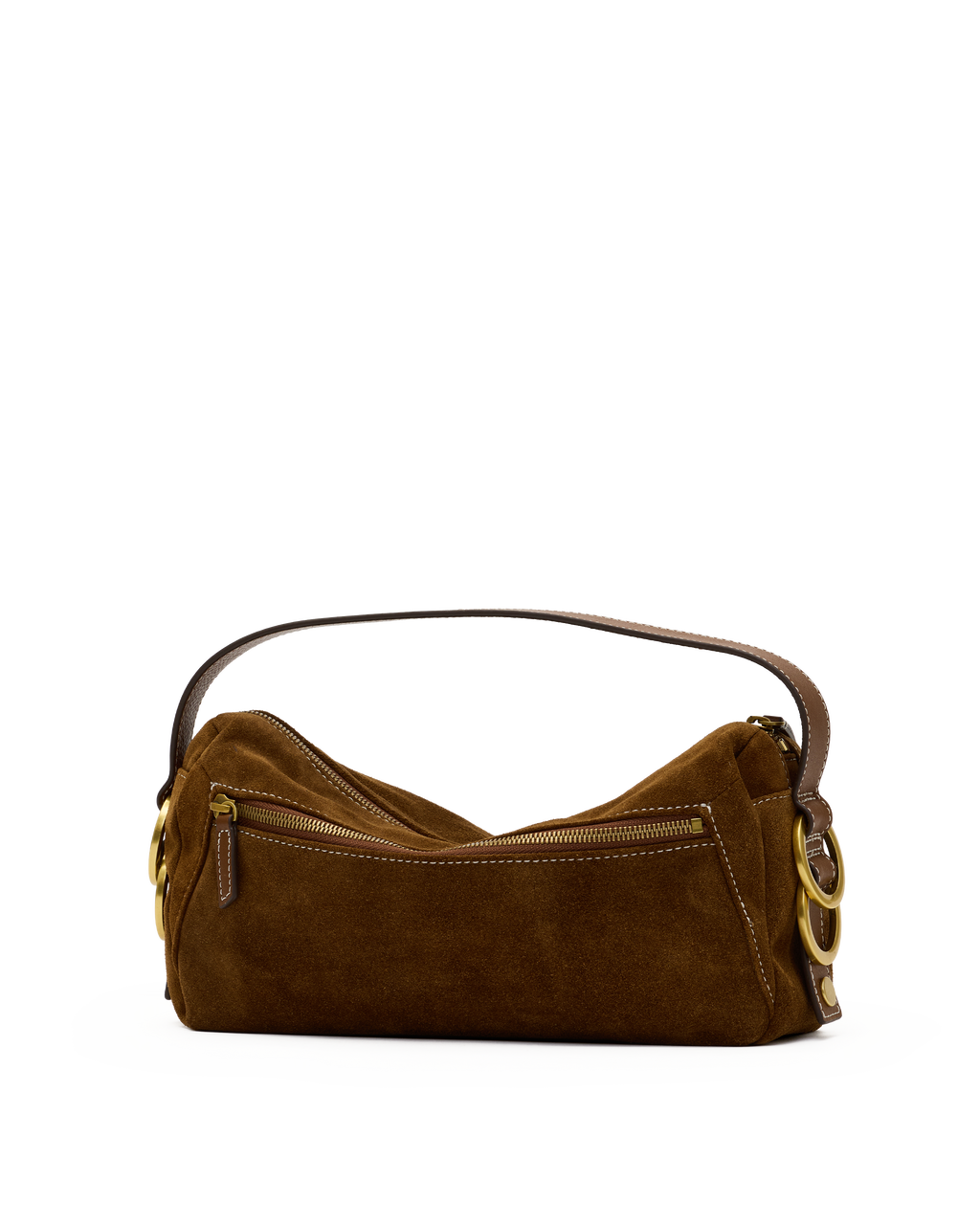 doxie medium in cinnamon suede & antique gold