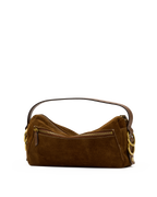 doxie medium in cinnamon suede & antique gold