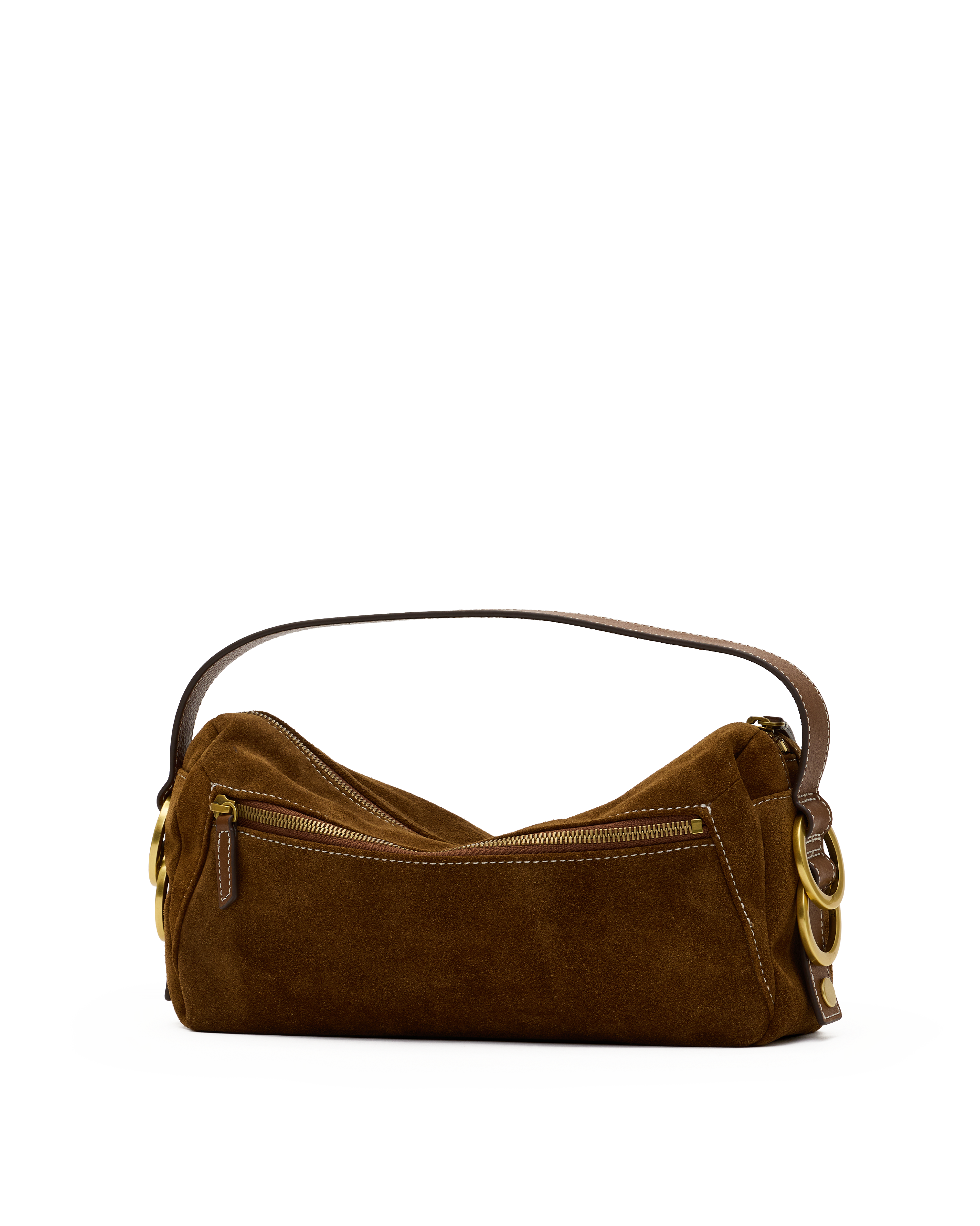 doxie medium in cinnamon suede & antique gold