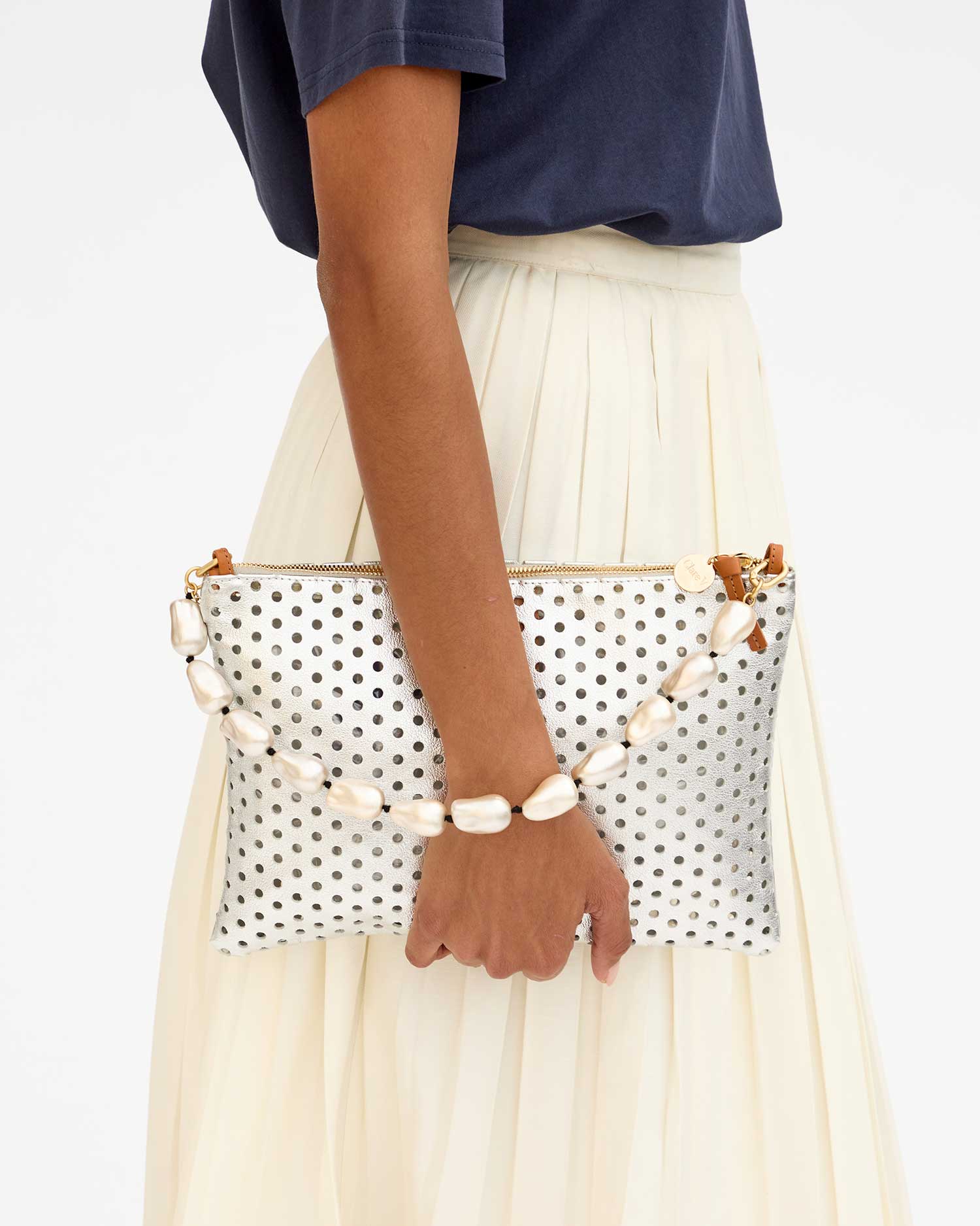 shortie strap in cream pearl