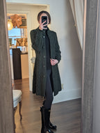 aran cable signature coat in army