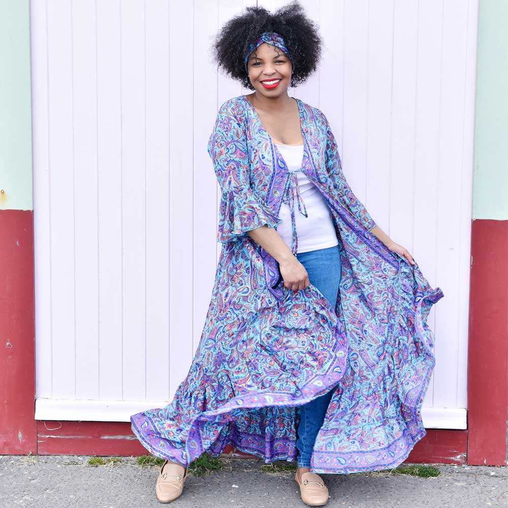 everleigh open front kaftan o/s