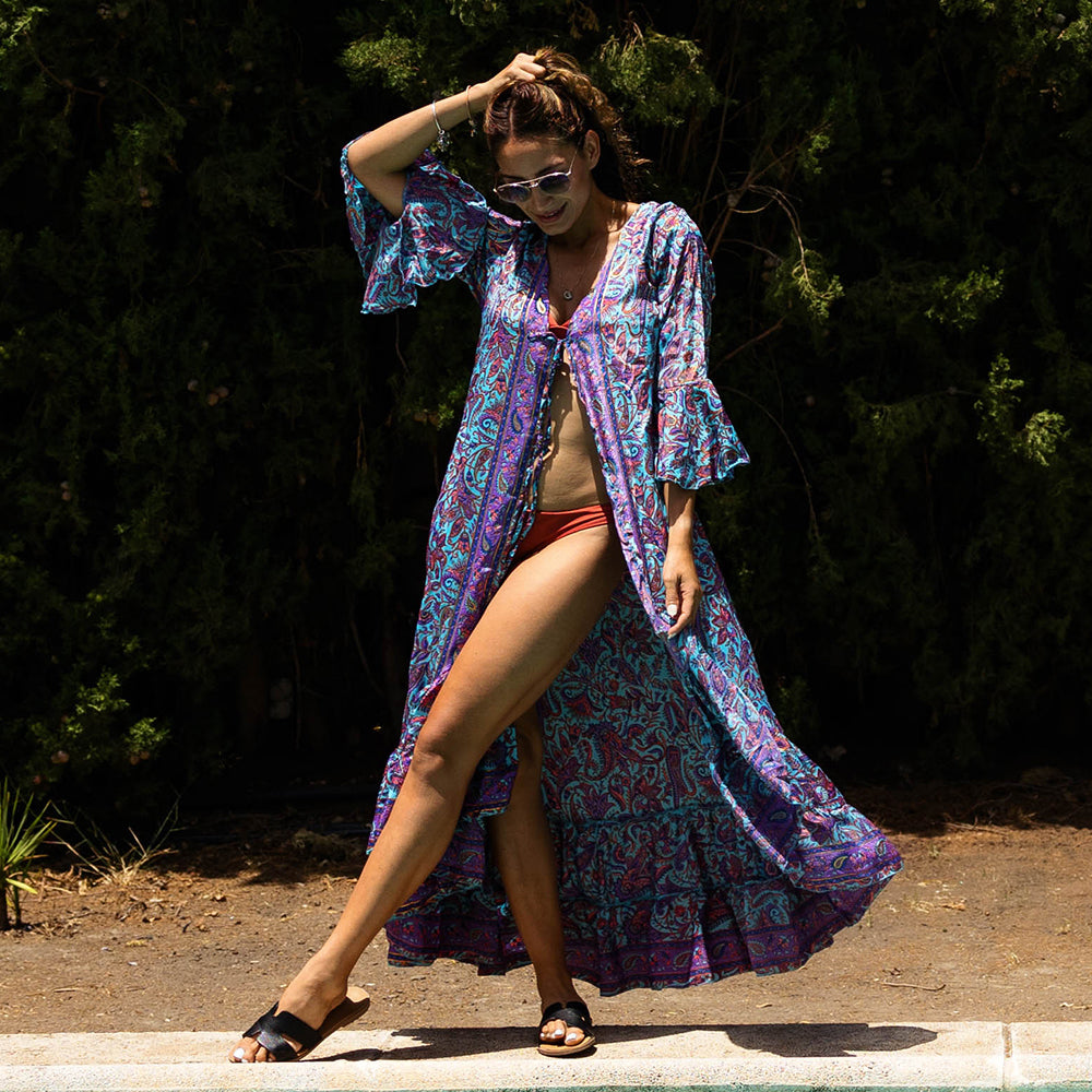 everleigh open front kaftan o/s
