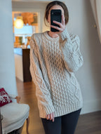 fisherman cable sweater in parsnip
