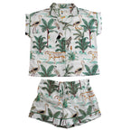 cream safari pj short set