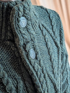 aran cable signature coat in army