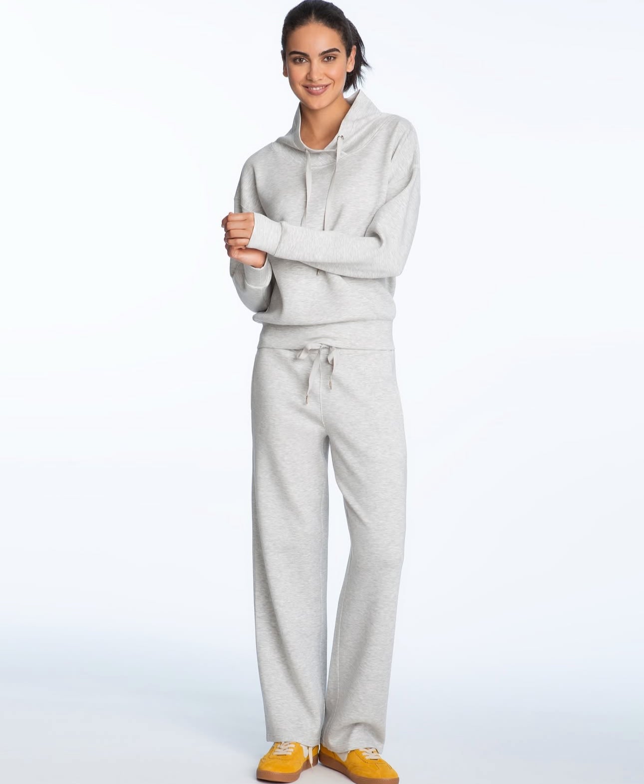 comfort zone pull on pant in heather grey