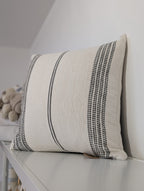 18” aden cotton throw pillow - natural + gray