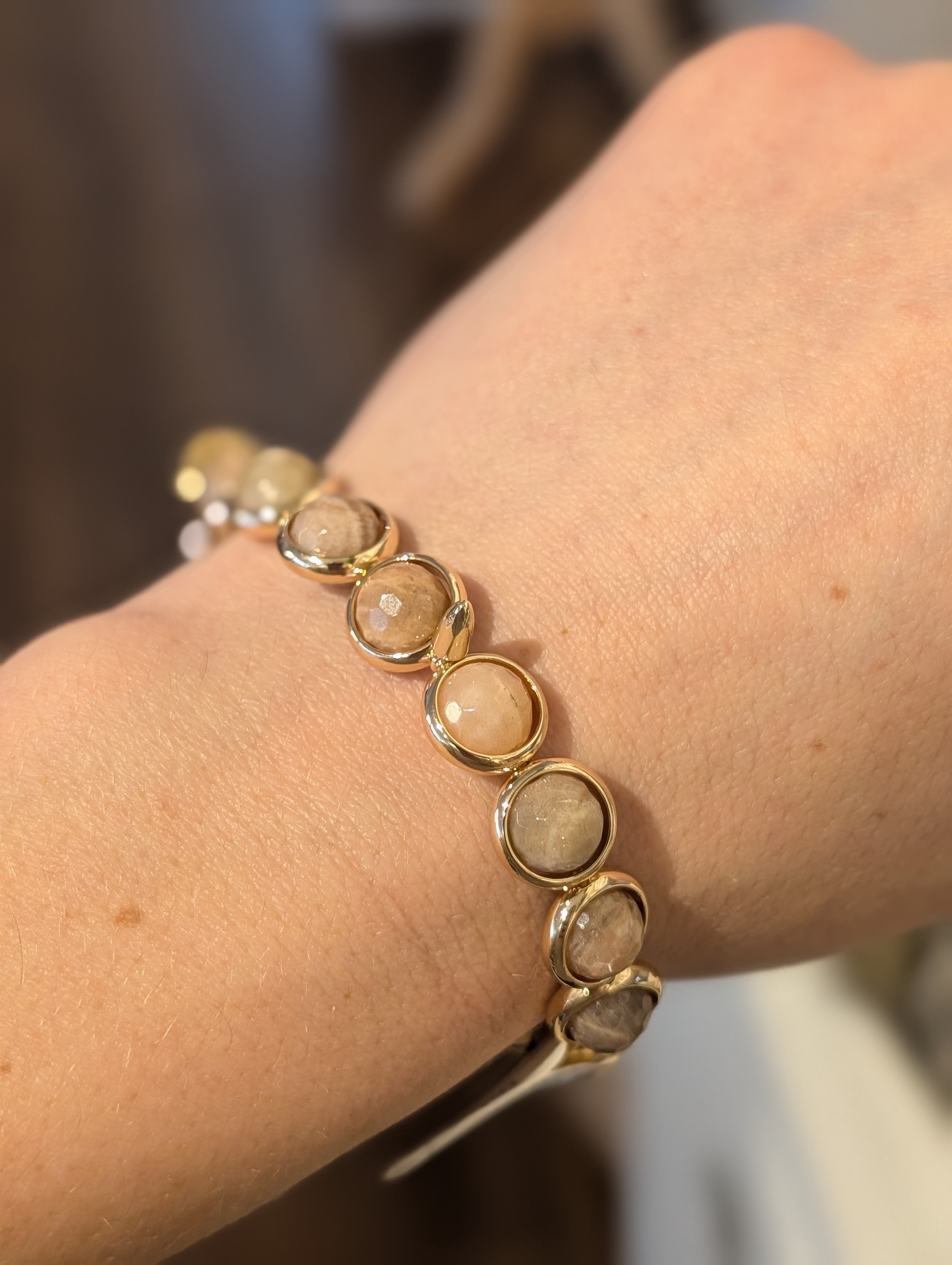 sunstone gemstone beaded bracelet 8mm