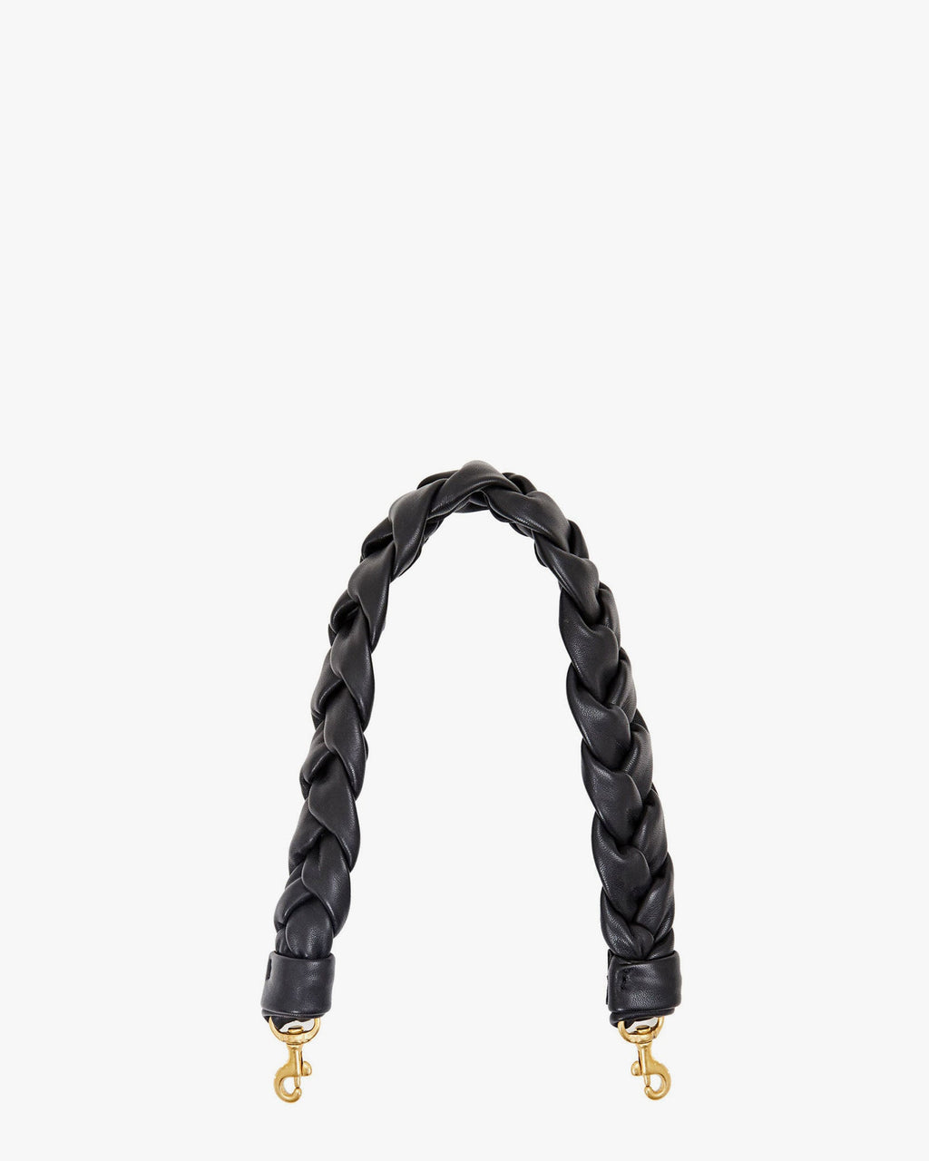 braided shoulder strap in nappa black