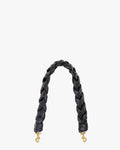 braided shoulder strap in nappa black