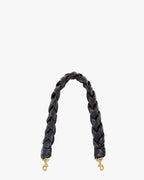 braided shoulder strap in nappa black