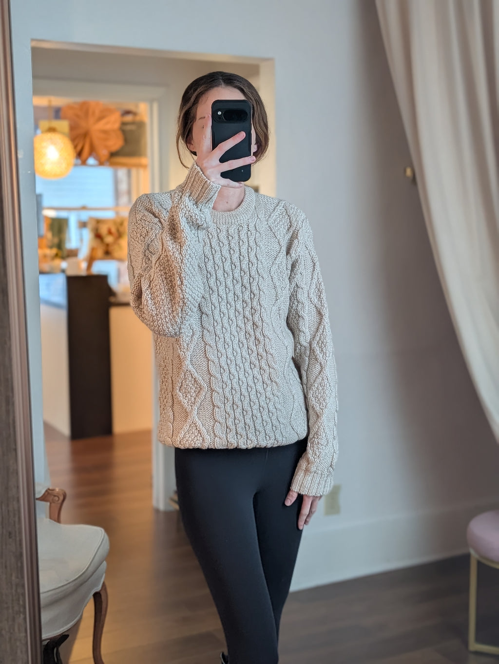 fisherman cable sweater in parsnip