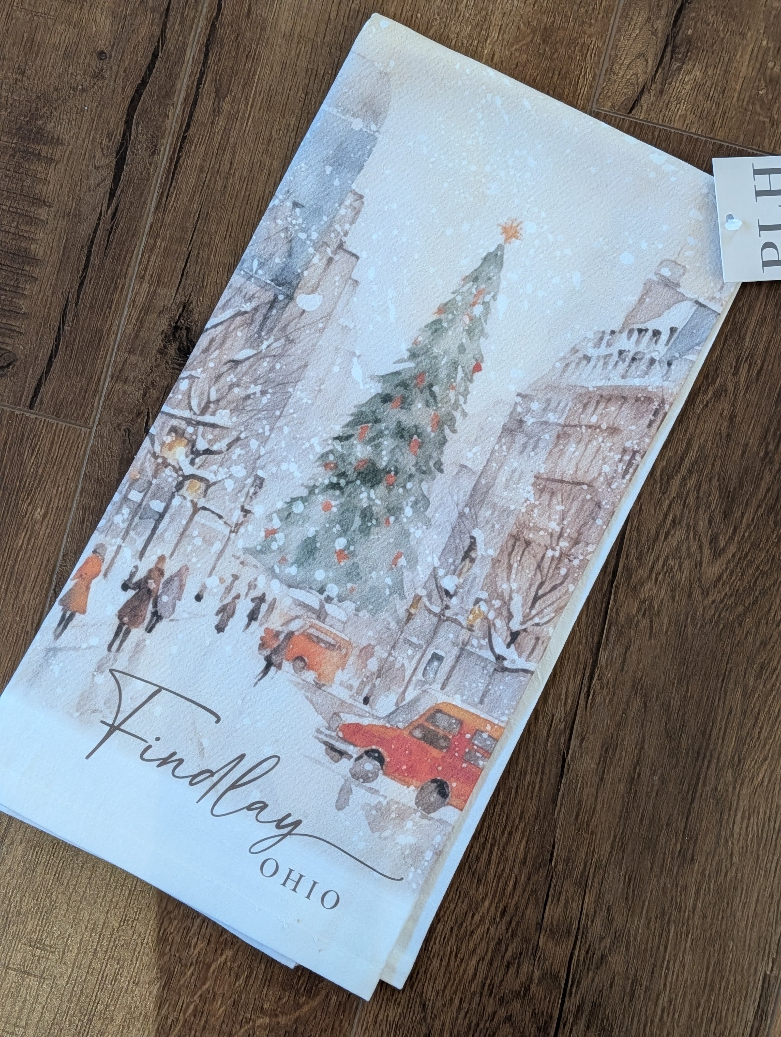 FINDLAY christmas city tea towel