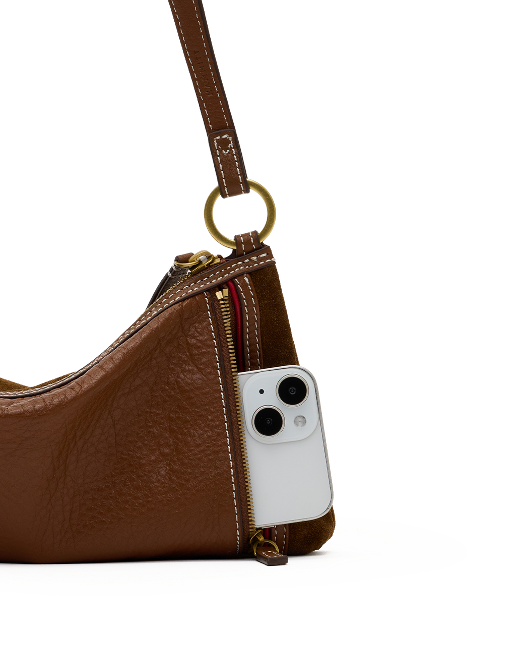 kyle small in cinnamon suede & antique gold