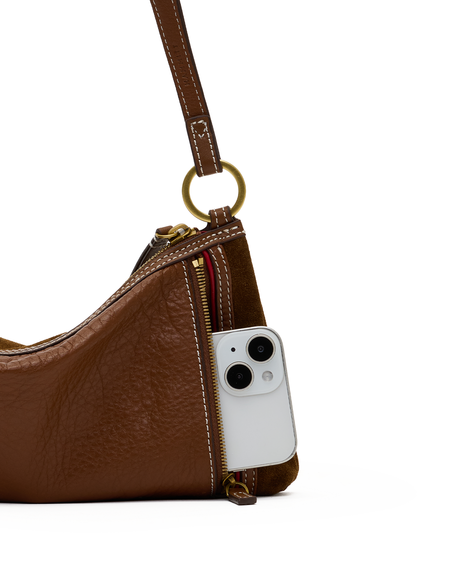 kyle small in cinnamon suede & antique gold