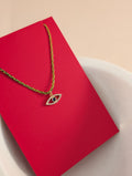braided evil eye charm necklace
