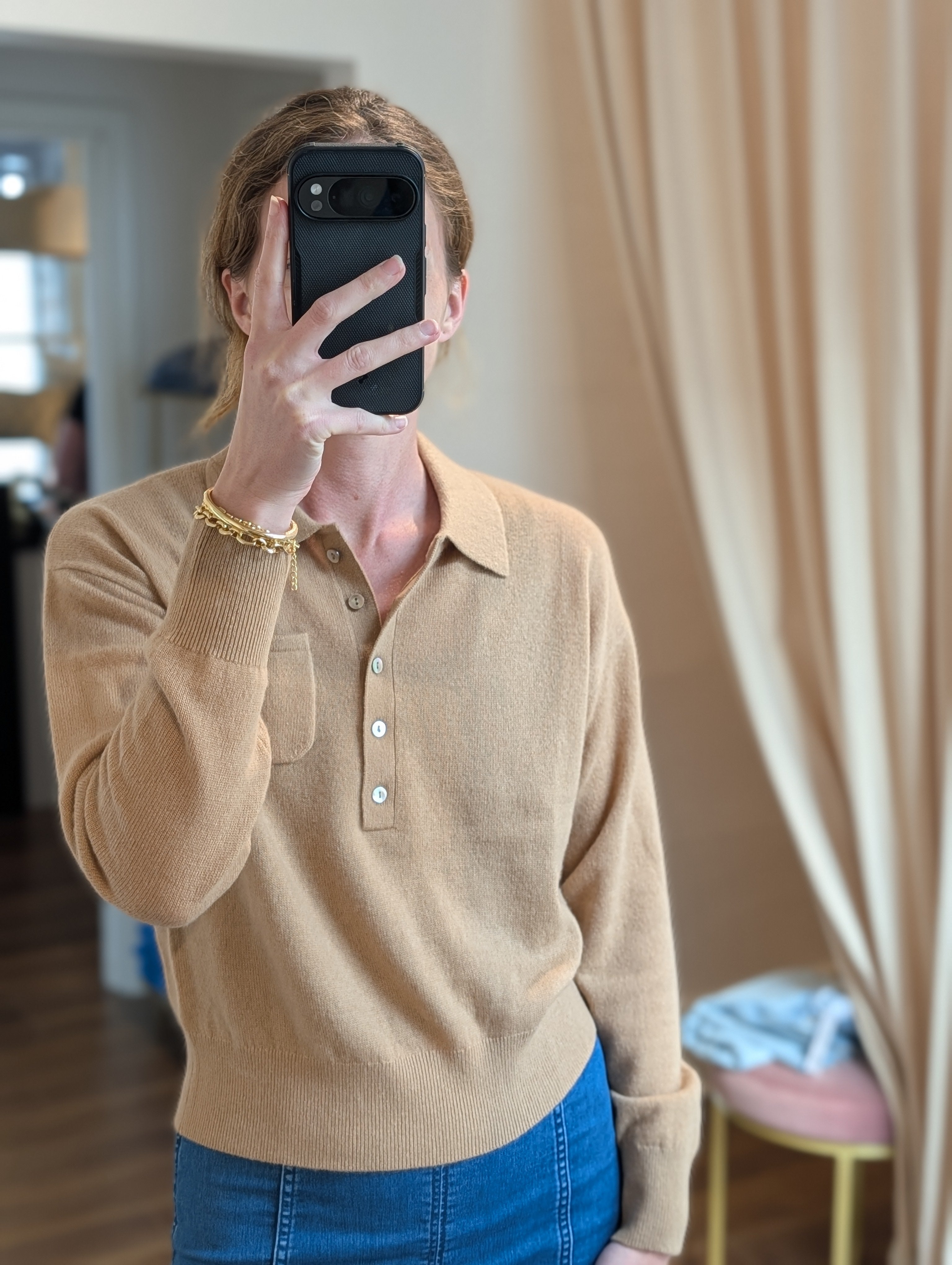 henley collared shirt with pocket