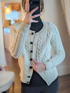 cable cardigan in natural