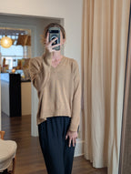 cotton cashmere boxy v neck