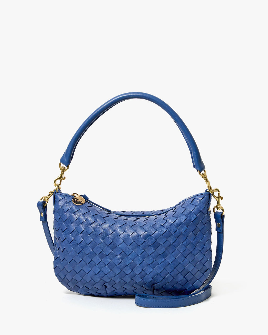 petit moyen messenger med woven diagonal french blue