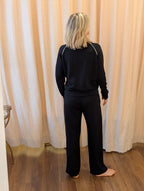 comfort zone black crop pant