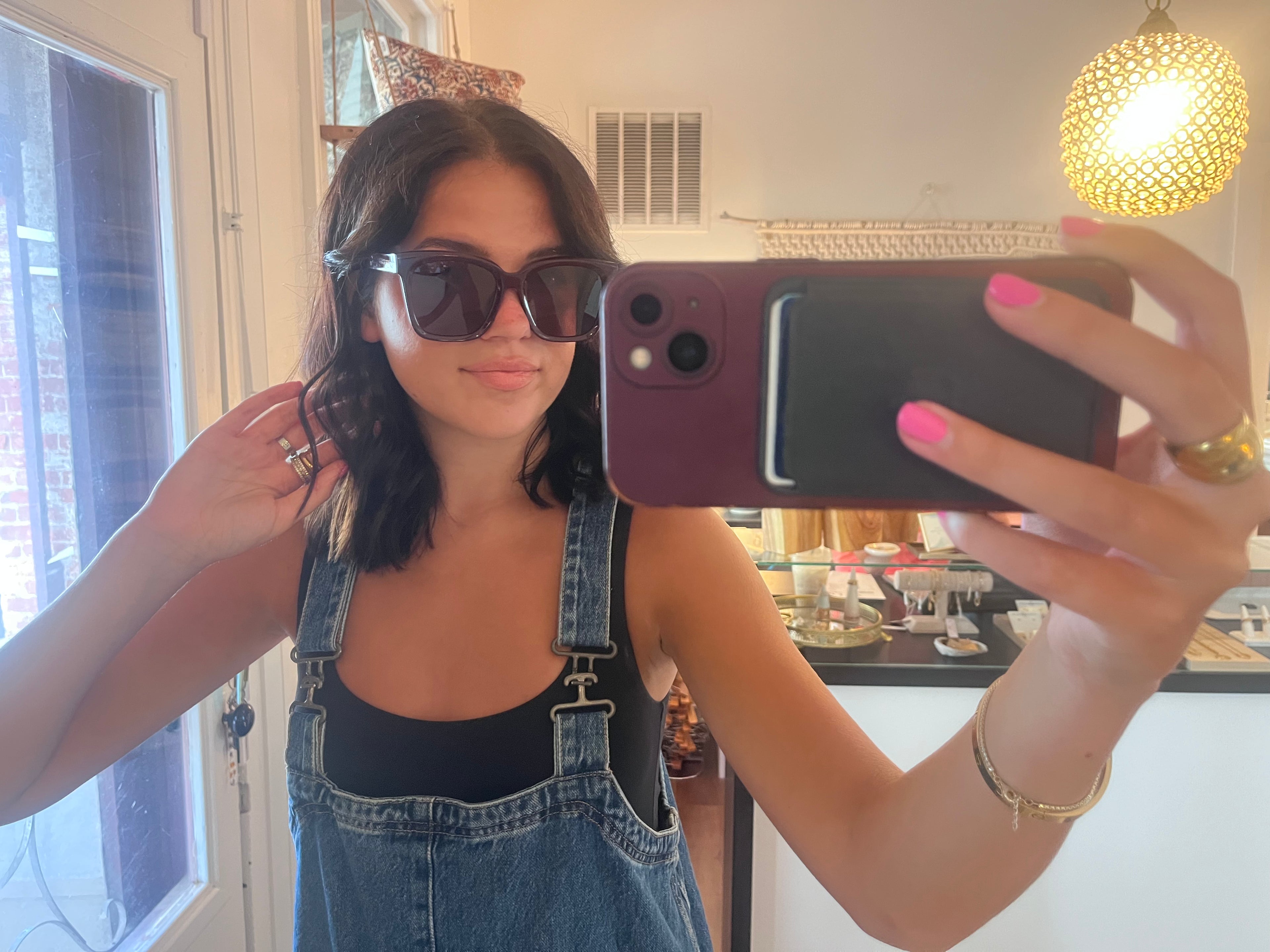 meredith in dark cherry lacquer + dark cherry polarized