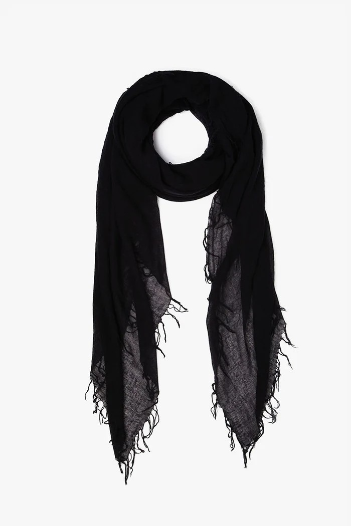 cashmere + silk scarf in black