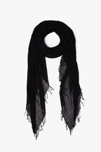 cashmere + silk scarf in black
