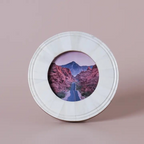 round photo frame in bone