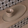 oval serving platter - desert taupe