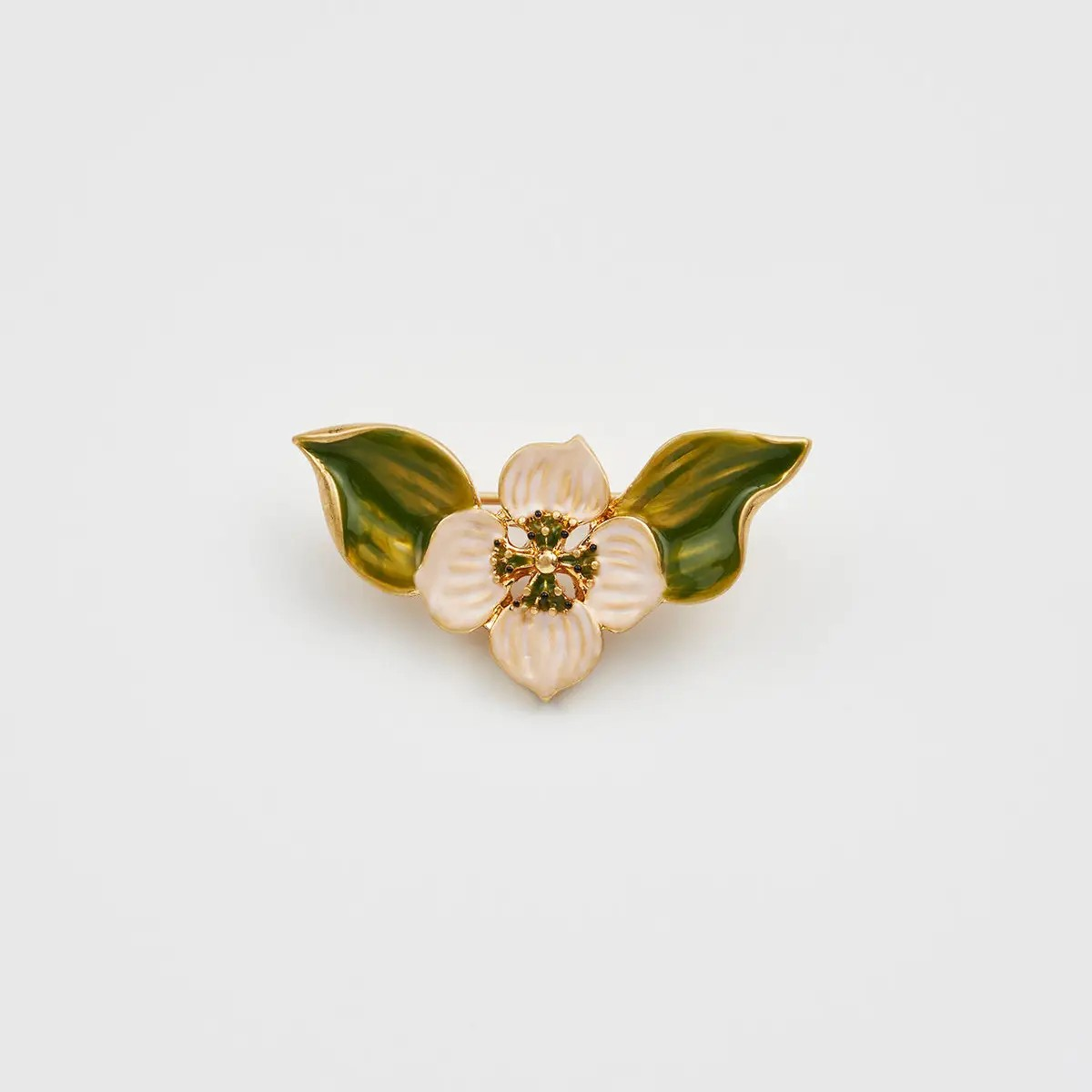 poppy anemone enamel brooch