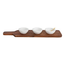  acacia wood tray + marble bowls