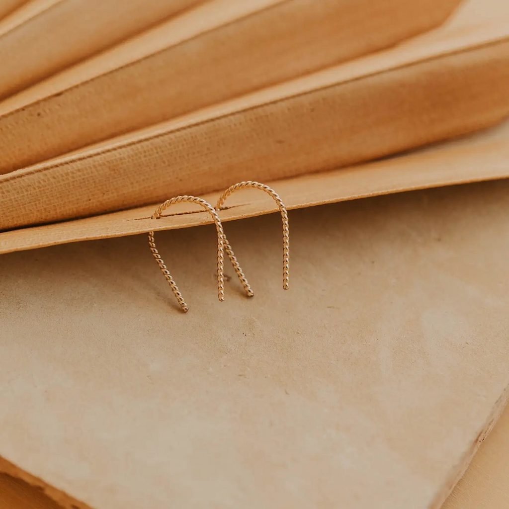 twisted tiny horseshoe earrings